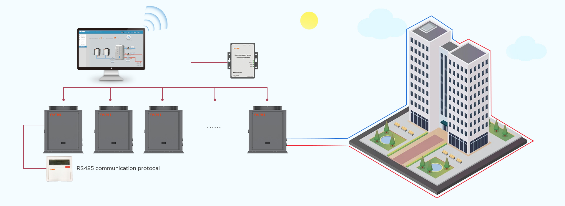 60℃ Commercial Hot Water Heat Pump 19kW